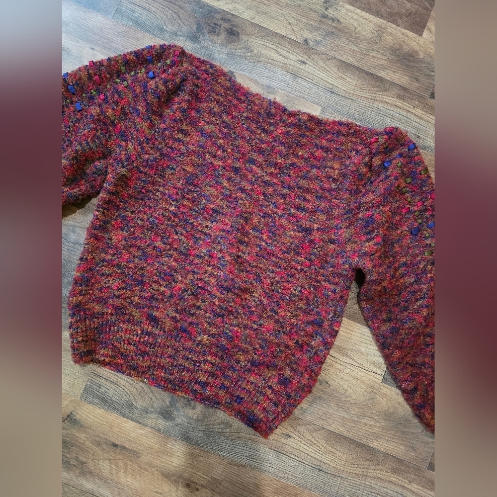 Anne Crimmins Umi Collection Vintage 80's Women's Slouchy Ribbon Sweater Size S - Picture 8 of 8